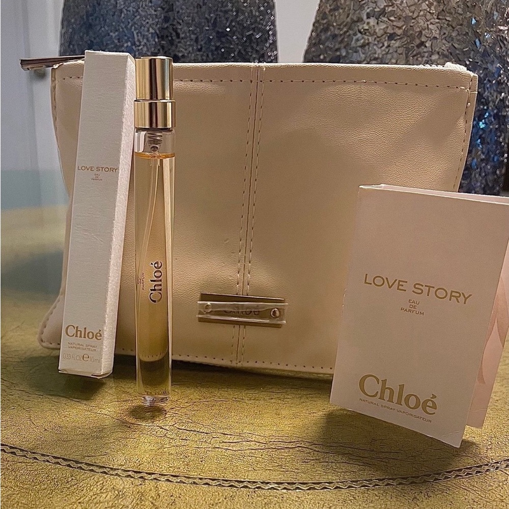 Chloe Love Story Eau De Parfume with Chloe Limited edition makeup bag & sample
